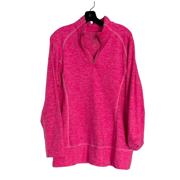 Spyder Sweaters - Spyder Women's Quarter-Zip Sweater Pink Heather Size XL